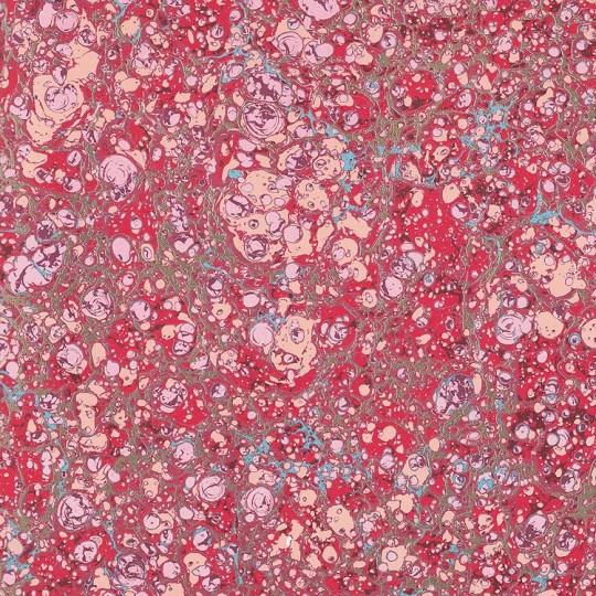 Red and Pink Marbeled Pebble Italian Print Paper with Golden Highlights ~ Carta Fiorentina Italy